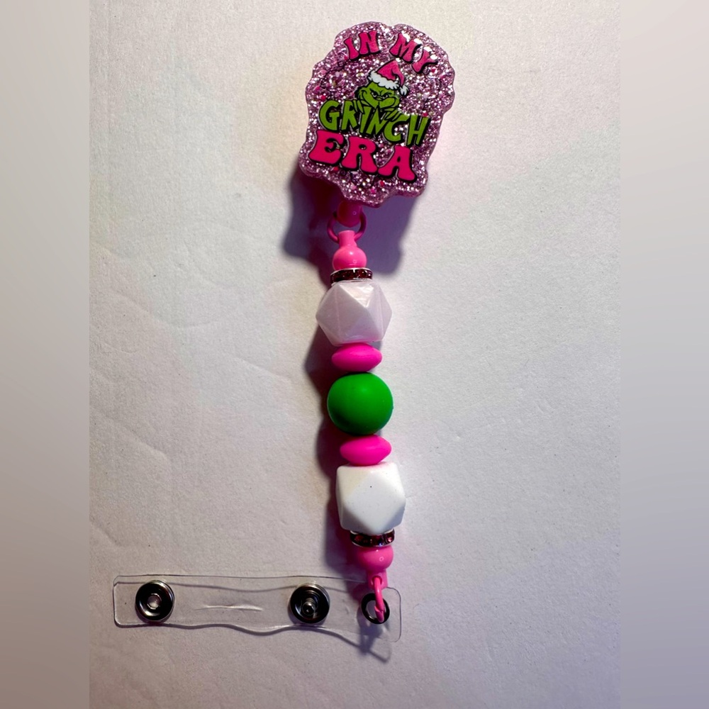 Grinch badge reel